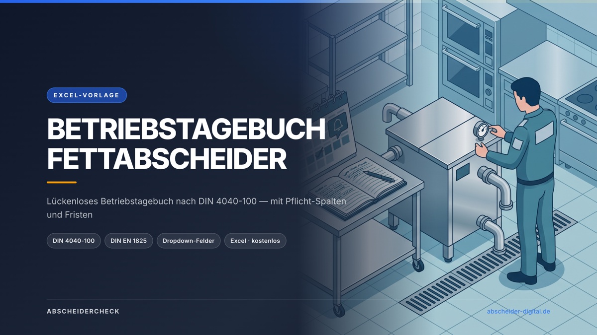Vorschau: Betriebstagebuch Fettabscheider (Excel)